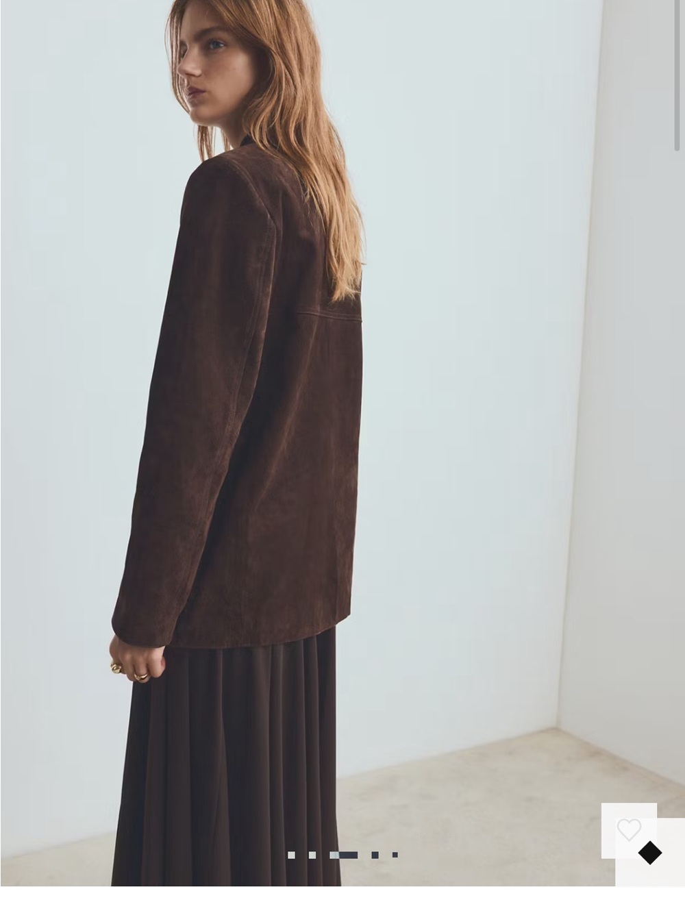 Mango Dark Brown Suede Leather Jacket